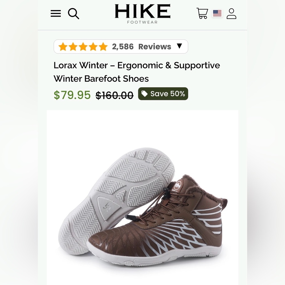 HIKE Lorax Winter Women's Size 9-9.5 Brown/White Athletic Shoes #317